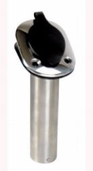 Picture of Whitecap Industries S-0096BCBLUE 304 Stainless Steel Flush Mount Rod Holder with Blue Liner and Black Cap