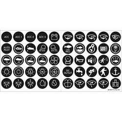 Picture of Blue Sea Systems 4230BSS Push Button Switch Icon Label Kit - 50 Labels