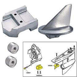Picture of Tecnoseal 20800MG Anode Kit for Mercury Alpha 1 Gen 1 with Hardware Magnesium