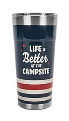 Picture of Camco 53326 Life is Better at the Campsite Tumbler 20 oz Dark Blue