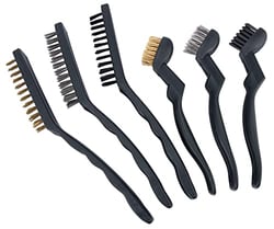 Picture of Performance Tool W4950 Detailing Brush Set 6-Piece Steel Nylon Brass Bristles