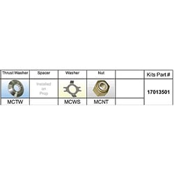 Picture of Solas 17013501 Propeller Hardware Kit for Mercury Outboards Type C