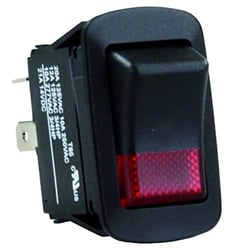 Picture of JR Products 13815 Water Resistant Rocker Switch with Red Illuminated Lens