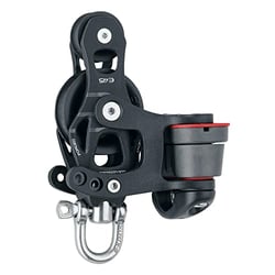 Picture of Harken 6235 45mm Aluminum Element Fiddle Block with Cam Cleat and Swivel/Locking Shackle