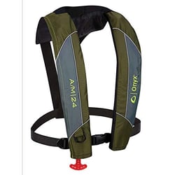 Picture of Onyx Outdoors 132000-400-004-18 A/M-24 Automatic/Manual Inflatable Life Jacket Green