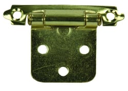 Picture of JR Products 70595 Self-Closing Flush Mount Cabinet Hinge Brass