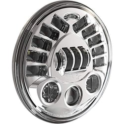 Picture of J.W. Speaker 0555031 Model 8790 Adaptive 2 LED 7" Motorcycle Headlight Chrome Bezel