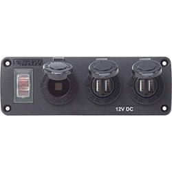 Picture of Blue Sea Systems 4365BSS Water-Resistant USB Accessory Panel with 12V Socket