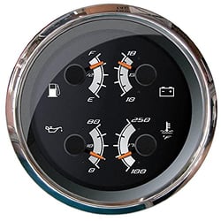 Picture of Faria Instruments 22014 Platinum 4" Multi-Function Gauge - Fuel/Oil/Volt/Water Temp