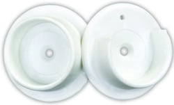 Picture of JR Products 20535 Closet Pole Socket Set - White Plastic Round Rod Holder