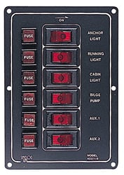 Picture of Sea-Dog Line 422110-1 6-Gang Vertical Illuminated Rocker Switch Panel