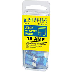 Picture of Blue Sea Systems 5242BSS ATO/ATC Blade Fuse 15 Amp 2-Pack