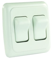 Picture of JR Products 12015 Double On-Off Rocker Switch White
