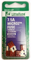 Picture of Littelfuse MIC2075VP Micro2 7.5 Amp Blade Fuse 32V Brown (Pack of 5)