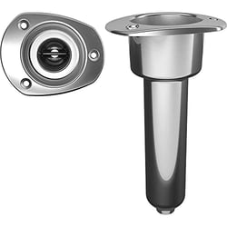 Picture of Mate Series C2000D Combination Fishing Rod and Cup Holder, 316 Stainless Steel, Oval Top, 0 Degree, 3/8" NPT Drain