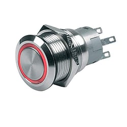Picture of BEP Marine 80-511-0002-00 Push-Button Switch 12V Momentary On/Off Red LED