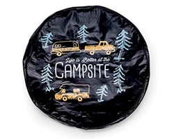 Picture of Camco 53293 Spare Tire Cover 29 Inch Life is Better at the Campsite Black with Trees