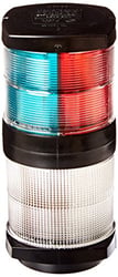 Picture of Hella 002984601 Tri-Color Anchor Navigation Light Incandescent 2NM Black Housing 12V
