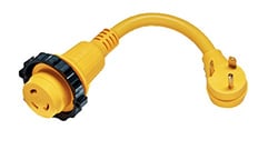 Picture of Marinco 1PCMRV 30 Amp RV Locking Adapter Pigtail Cable 1 Foot