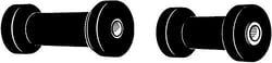 Picture of C.E. Smith 29525 Spool Roller 4 Inch Black Rubber 1/2 Inch Shaft