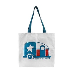 Picture of Camco 53370 Life is Better at the Campsite Canvas Tote Bag with Texas Flag Mini Camper Design