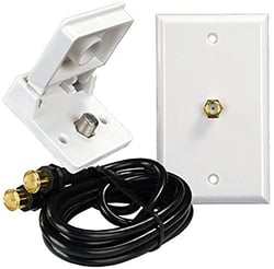 Picture of JR Products 47815 RV Cable TV Inlet Outlet Kit Polar White