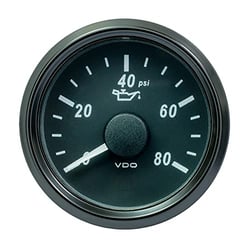 Picture of VDO Gauges A2C3833190030 SingleViu 52mm Oil Pressure Gauge 0-80 PSI