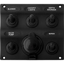 Picture of Sea-Dog Line 4246051 Five Toggle Switch Panel with Power Socket