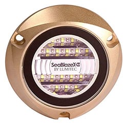 Picture of Lumitec 101516 SeaBlaze X2 Underwater LED Light White/Blue Dual Color Bronze Bezel