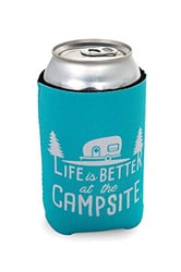 Picture of Camco 53249 Life Is Better At The Campsite Neoprene Can Holder - Teal