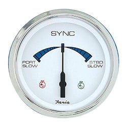 Picture of Faria Instruments 33801 Chesapeake White SS 4" Engine Synchronizer Dual Gas & Variable Ratio Diesel
