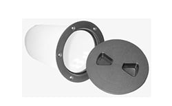 Picture of T-H Marine DPS42DP 4-Inch Screw-Out Deck Plate Polar White with O-Ring