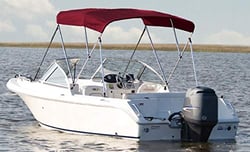 Picture of Carver Covers 510AL08 Sunbrella Pontoon Bimini Top Canvas with Running Light Cut-Out Burgundy 8' x 48"