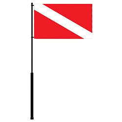 Picture of Mate Series FP36DIVE 36-Inch Marine Fiberglass Flag Pole with Dive Flag