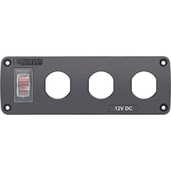 Picture of Blue Sea Systems 4367 Water-Resistant Accessory Panel with 15A Circuit Breaker and 3 Blank Apertures