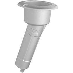 Picture of Mate Series P1015DW Plastic 15-Degree Rod & Cup Holder with Drain Round Top White