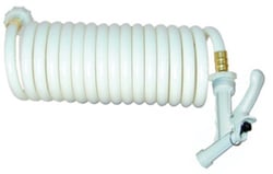 Picture of T-H Marine WDH-15W-B-DP 15' Coiled Washdown Hose with Pistol Grip Nozzle White