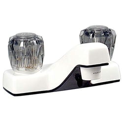 Picture of Valterra PF212203 RV Lavatory Faucet 4-Inch White Plastic with Smoked Acrylic Handles
