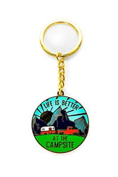 Picture of Camco 53288 Life is Better at the Campsite RV Heart Keychain with Gold Ring