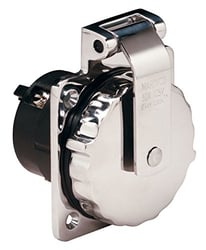 Picture of Marinco 6373EL 50A 125/250V Power Inlet Stainless Steel Open Back