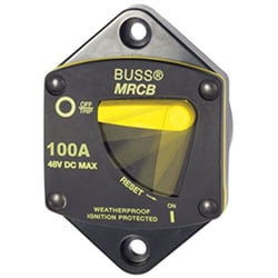 Picture of Blue Sea Systems 7044BSS 187 Series DC Circuit Breaker - Panel Mount, 100 Amp