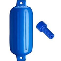 Picture of Polyform G-6-BLUE Twin Eye Boat Fender 11" x 30" Blue with Air Adapter