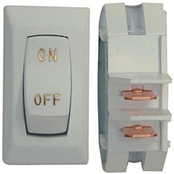 Picture of Valterra DG110UGPB Labeled On/Off Rocker Switch White with Gold Lettering 3-Pack
