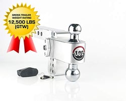 Picture of Weigh Safe CTB42 Adjustable Aluminum Ball Mount with 4" Drop, 2" Receiver, 12,500 lbs GTW