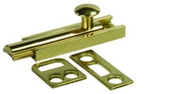 Picture of JR Products 20635 3-Inch Surface Bolt Brass Finish Door Security Hardware