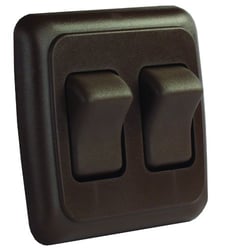 Picture of JR Products 12145 Double Rocker Switch Assembly Brown