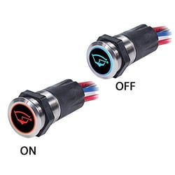Picture of Blue Sea Systems 4180 Stainless Steel Push Button Switch 15A OFF-ON LED Backlit