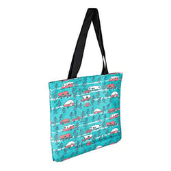Picture of Camco 53269 Life Is Better at the Campsite Canvas Tote Bag - Teal with RV Sketch