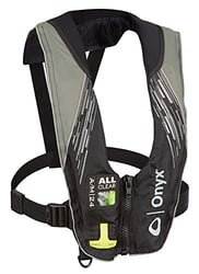 Picture of Onyx Outdoors 132200-701-004-21 A/M-24 All Clear Auto/Manual Inflatable Life Jacket Grey Adult