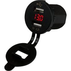 Picture of Sea-Dog Line 4265171 Dual USB Socket Charger with Voltmeter and Hidden Display